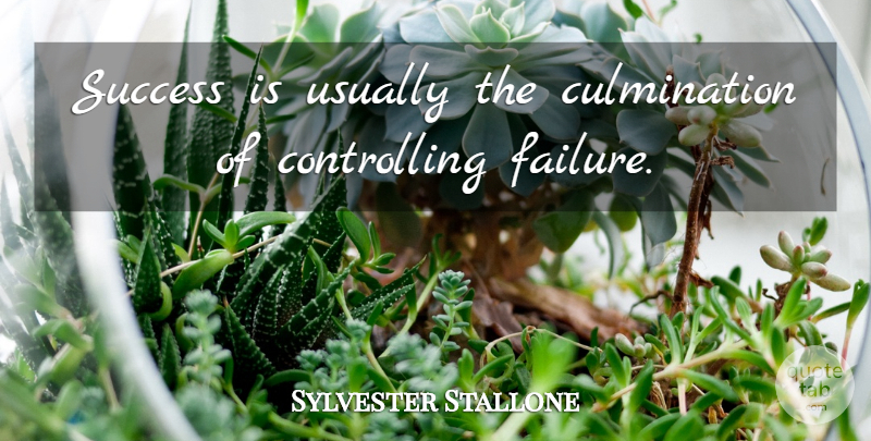 Sylvester Stallone Quote About Inspirational, Success, Failure: Success Is Usually The Culmination...