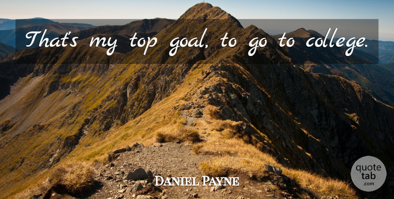 Daniel Payne Quote About Top: Thats My Top Goal To...