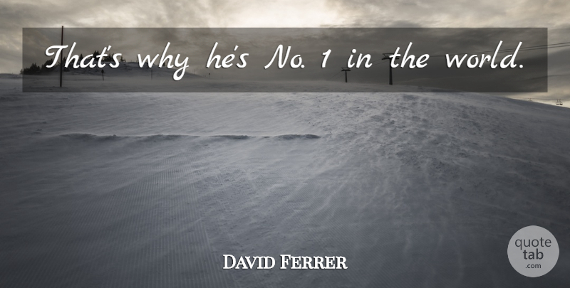 David Ferrer Quote About undefined: Thats Why Hes No 1...
