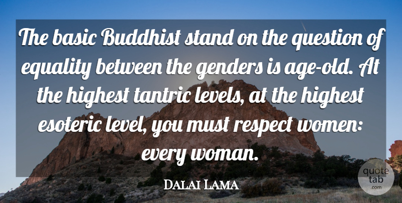 Dalai Lama Quote About Buddhist, Age, Levels: The Basic Buddhist Stand On...