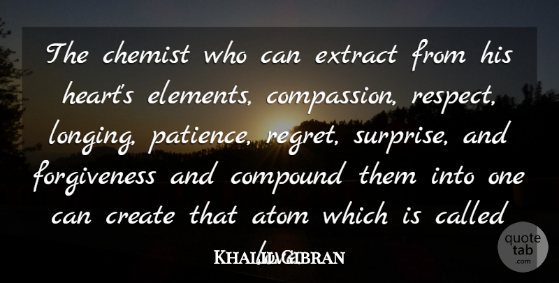 Khalil Gibran Quote About Atom, Chemist, Compound, Create, Cute Love: The Chemist Who Can Extract...