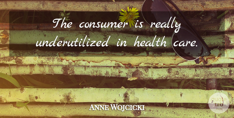 Anne Wojcicki Quote About Health: The Consumer Is Really Underutilized...