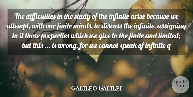 Galileo Galilei Quote About Giving, Mind, Study: The Difficulties In The Study...