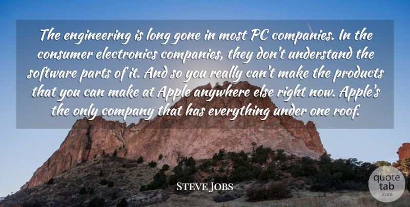 Steve Jobs Quote About Engineering, Apples, Long: The Engineering Is Long Gone...