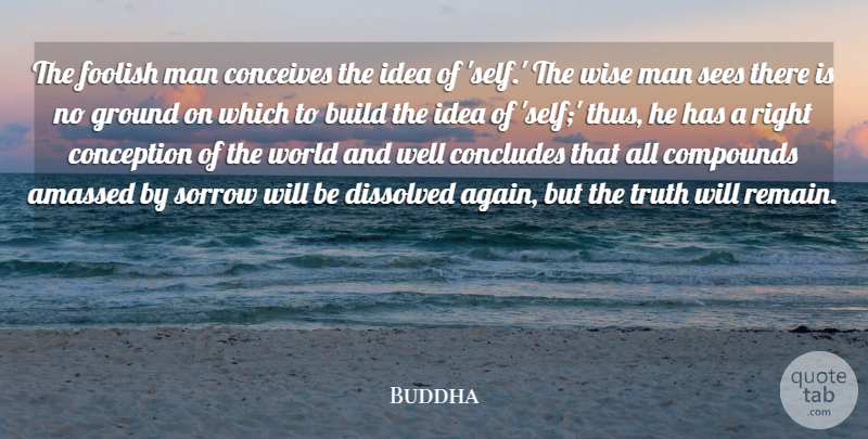 Buddha Quote About Build, Conception, Dissolved, Foolish, Ground: The Foolish Man Conceives The...