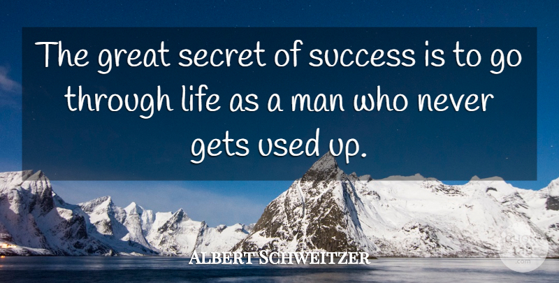 Albert Schweitzer Quote About Gets, Great, Life, Man, Secret: The Great Secret Of Success...