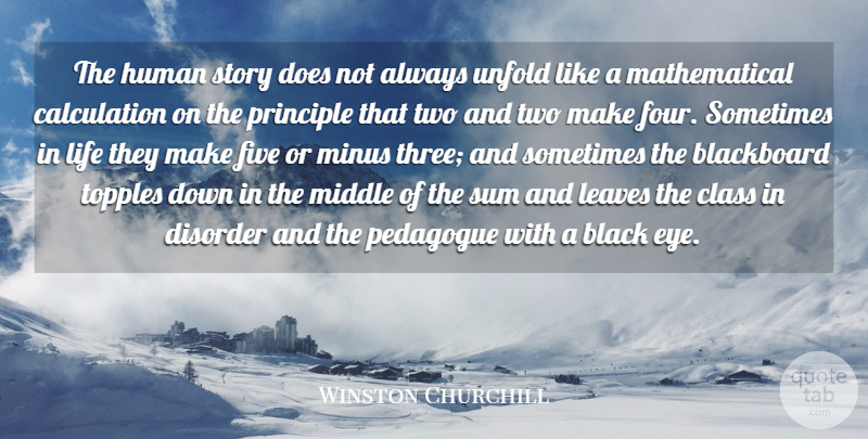 Winston Churchill Quote About Black, Class, Disorder, Five, Human: The Human Story Does Not...