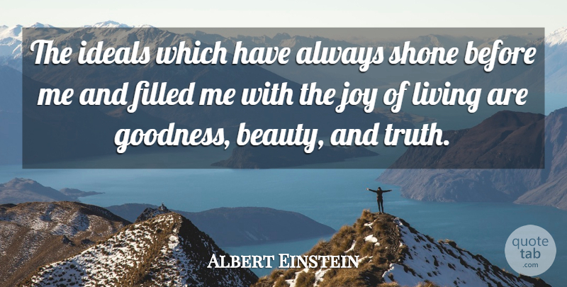 Albert Einstein Quote About Goal, Joy, Comfort: The Ideals Which Have Always...