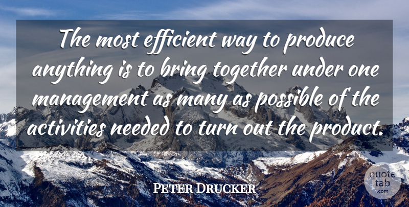 Peter Drucker Quote About Wise, Effectiveness, Together: The Most Efficient Way To...