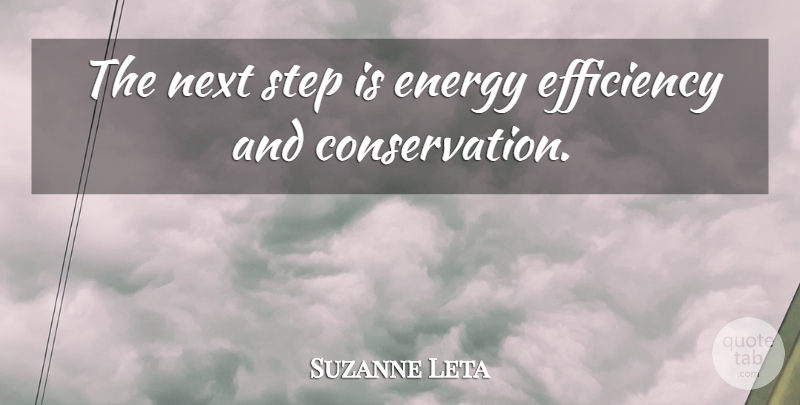 Suzanne Leta Quote About Efficiency, Energy, Next, Step: The Next Step Is Energy...
