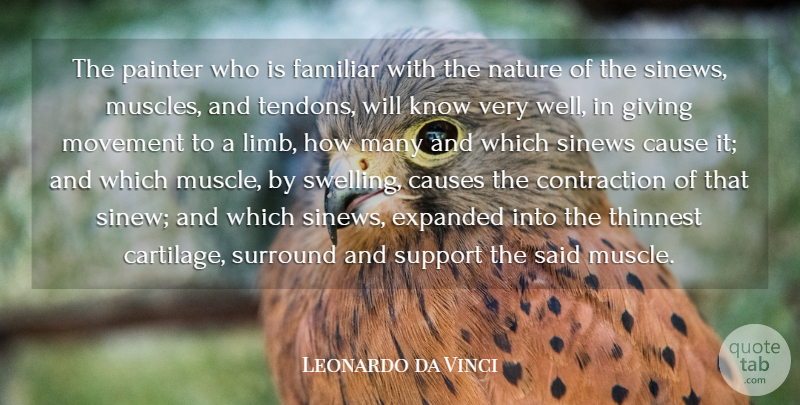 Leonardo da Vinci Quote About Cause, Causes, Familiar, Movement, Nature: The Painter Who Is Familiar...
