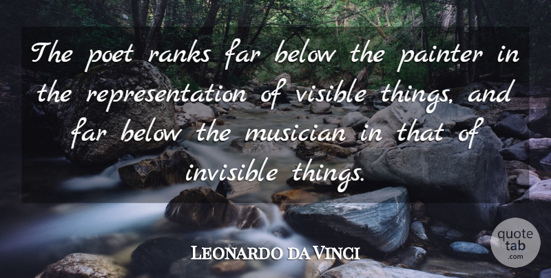 Leonardo da Vinci Quote About Artist, Musician, Invisible: The Poet Ranks Far Below...