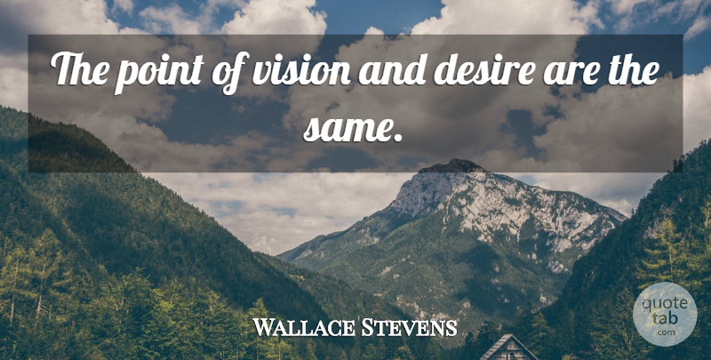 Wallace Stevens Quote About Vision, Desire: The Point Of Vision And...