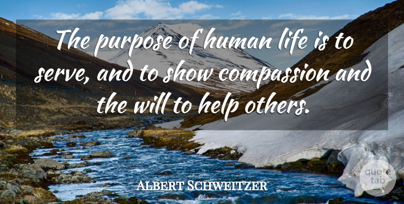 Albert Schweitzer Quote About Inspirational, Sympathy, Helping Others: The Purpose Of Human Life...