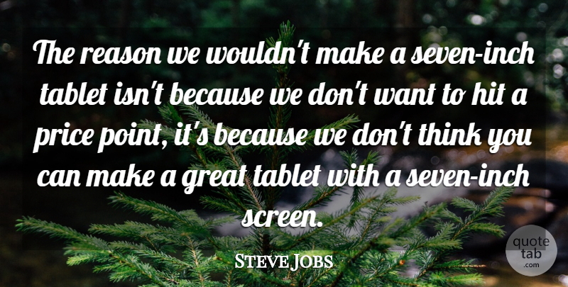Steve Jobs Quote About Thinking, Want, Tablets: The Reason We Wouldnt Make...