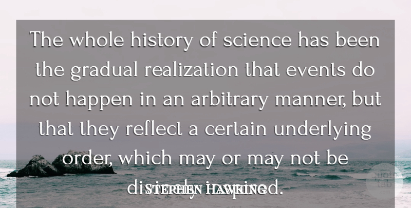 Stephen Hawking Quote About God, Science, Order: The Whole History Of Science...