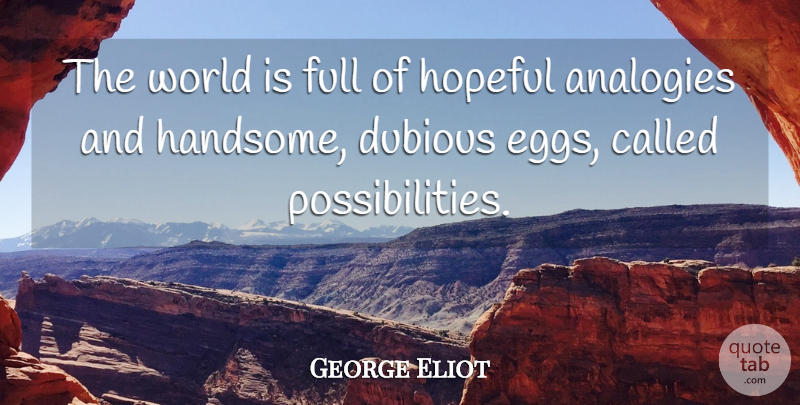 George Eliot Quote About Beauty, Eggs, Hopeful: The World Is Full Of...
