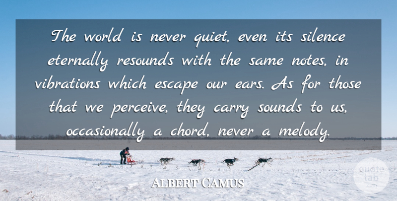 Albert Camus Quote About Silence, Ears, World: The World Is Never Quiet...