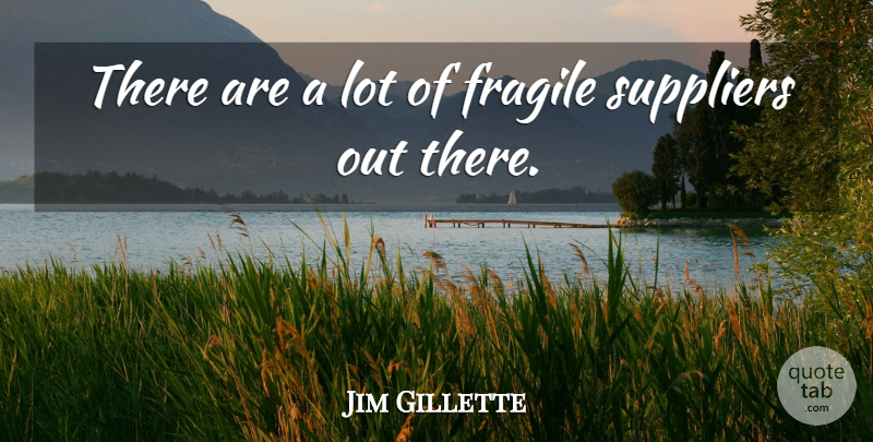 Jim Gillette Quote About Fragile: There Are A Lot Of...