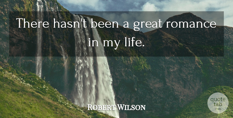 Robert Wilson Quote About Great, Life: There Hasnt Been A Great...