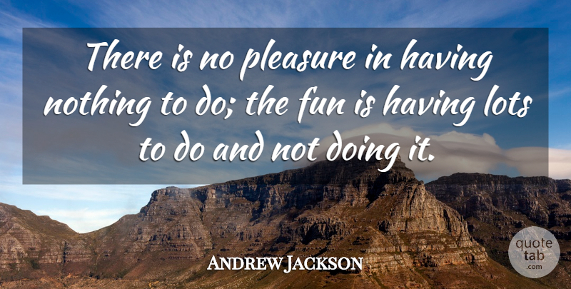 Andrew Jackson Quote About American President, Fun: There Is No Pleasure In...
