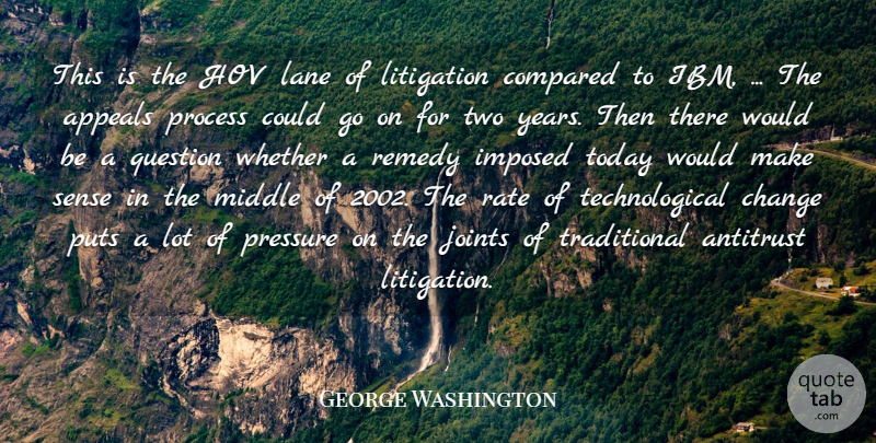George Washington Quote About Appeals, Change, Compared, Imposed, Lane: This Is The Hov Lane...