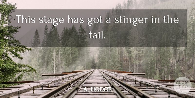 A. Hodge Quote About Stage: This Stage Has Got A...