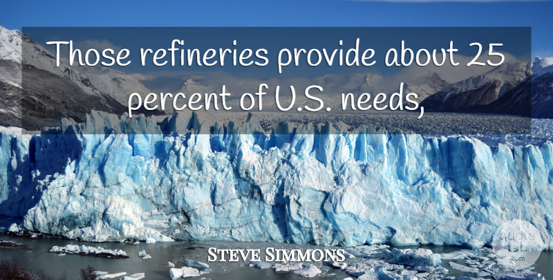 Steve Simmons Quote About Percent, Provide: Those Refineries Provide About 25...