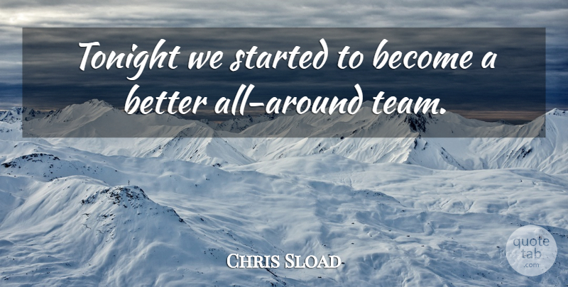 Chris Sload Quote About Tonight: Tonight We Started To Become...