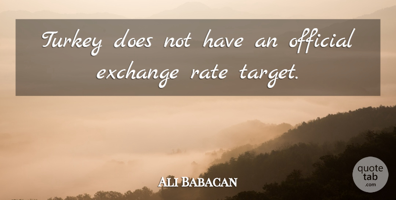 Ali Babacan Quote About Rate, Turkey: Turkey Does Not Have An...