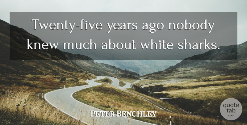 Peter Benchley Quote About Sharks, Years, White: Twenty Five Years Ago Nobody...
