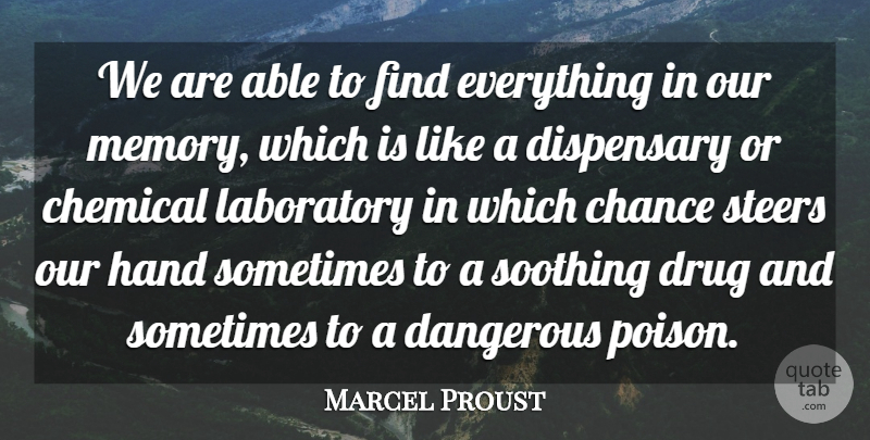 Marcel Proust Quote About Memories, Hands, Drug: We Are Able To Find...