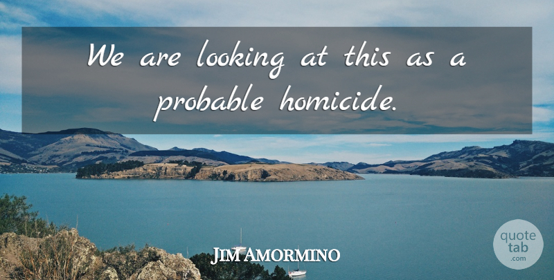 Jim Amormino Quote About Looking, Probable: We Are Looking At This...