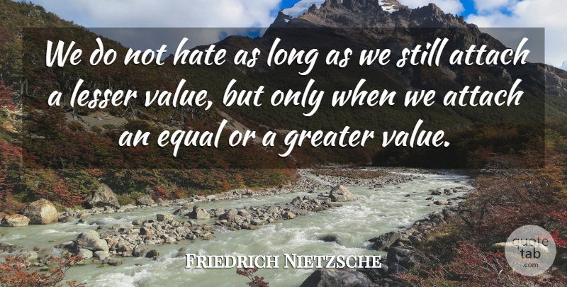 Friedrich Nietzsche Quote About Hate, Long, Equal: We Do Not Hate As...