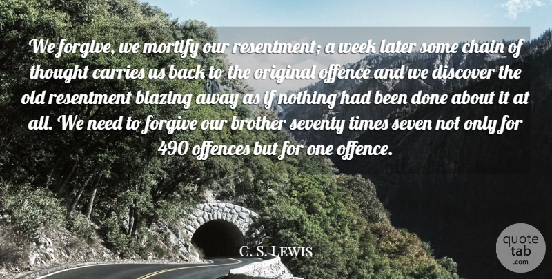 C. S. Lewis Quote About Brother, Forgiving, Done: We Forgive We Mortify Our...