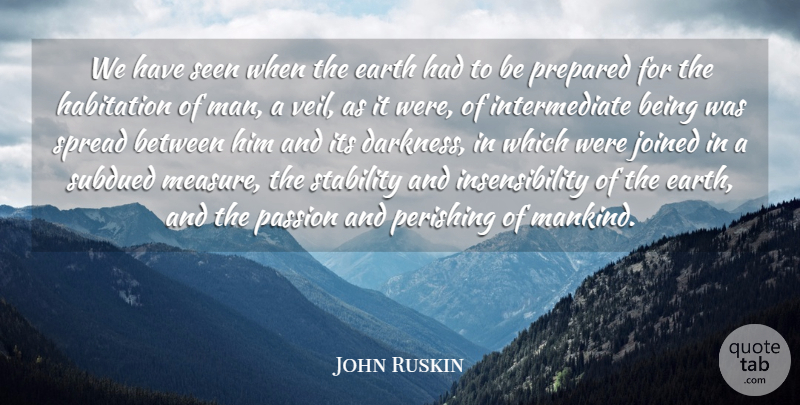 John Ruskin Quote About Passion, Men, Creation Of Man: We Have Seen When The...