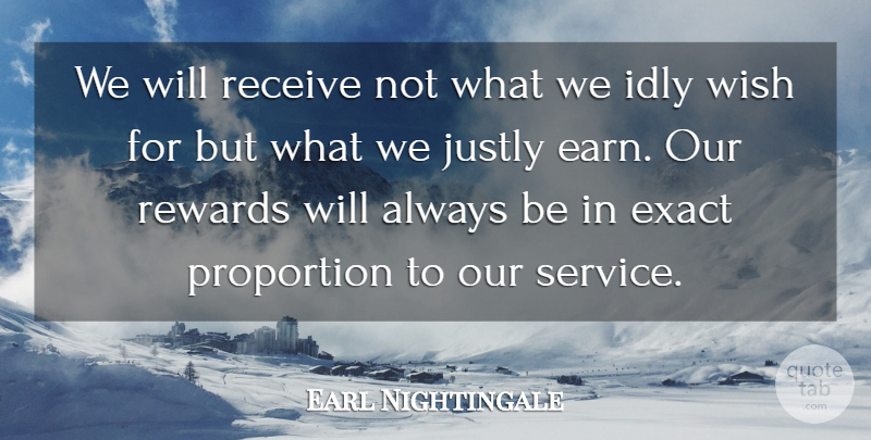 Earl Nightingale Quote About Night, Achievement, Wish: We Will Receive Not What...