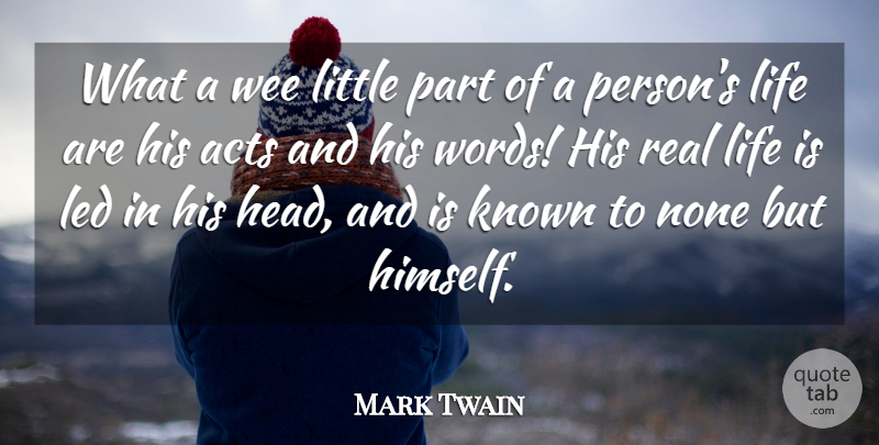 Mark Twain Quote About Real, Literature, Littles: What A Wee Little Part...