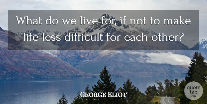 George Eliot Quote About Inspirational, Life, Motivational: What Do We Live For...
