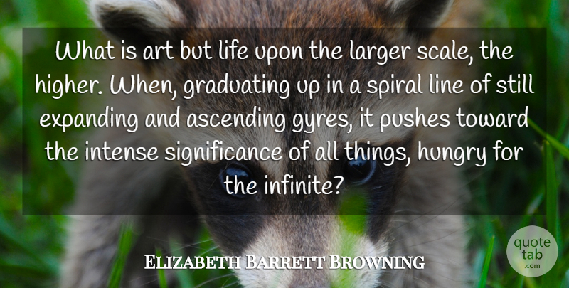 Elizabeth Barrett Browning Quote About Art, Ascending, Expanding, Graduating, Hungry: What Is Art But Life...