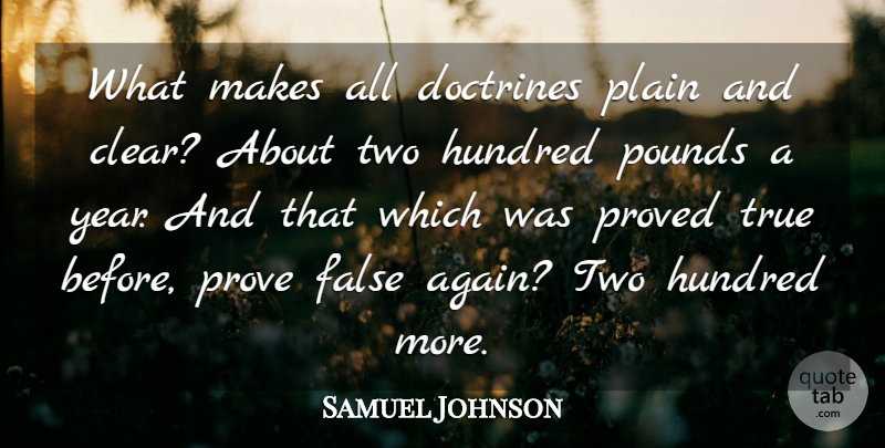 Samuel Johnson Quote About Money, Years, Two: What Makes All Doctrines Plain...