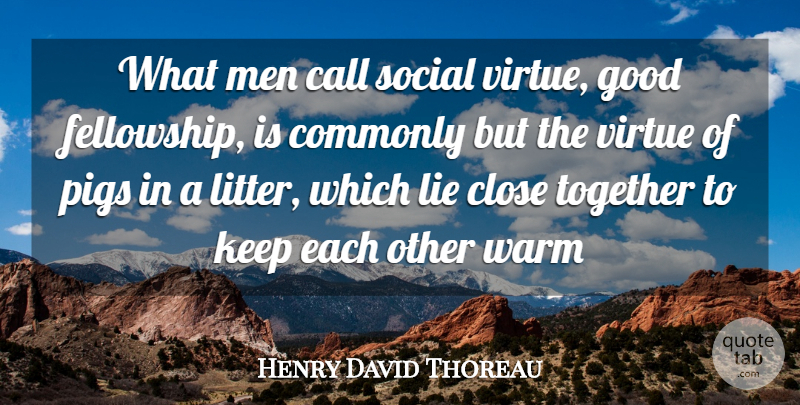 Henry David Thoreau Quote About Call, Close, Commonly, Good, Lie: What Men Call Social Virtue...