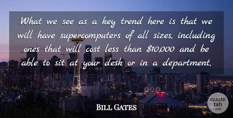 Bill Gates Quote About Cost, Desk, Including, Key, Less: What We See As A...