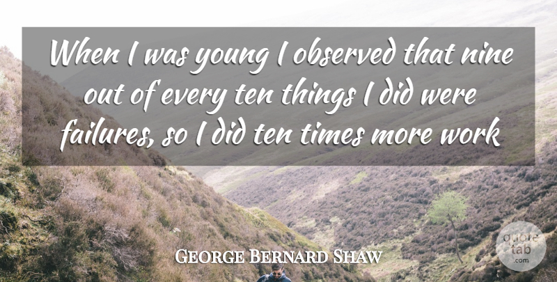 George Bernard Shaw Quote About Determination, Nine, Observed, Ten, Work: When I Was Young I...