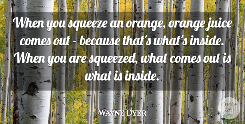 Wayne Dyer Quote About Life, Anger, Grieving: When You Squeeze An Orange...
