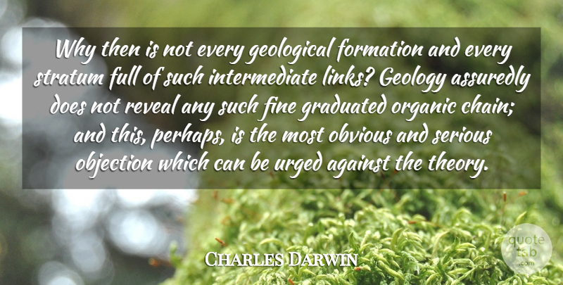 Charles Darwin Quote About Against, Fine, Full, Geology, Graduated: Why Then Is Not Every...