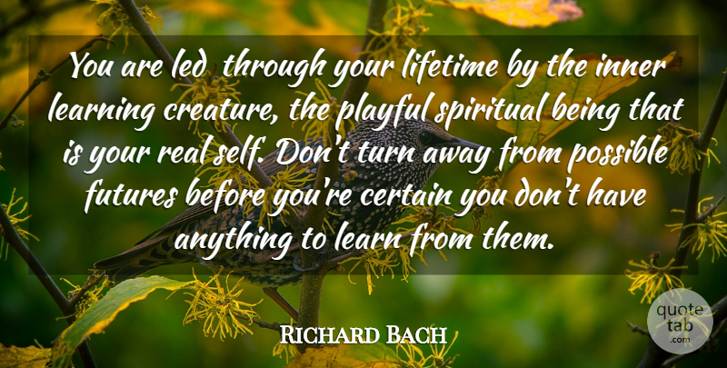 Richard Bach Quote About Certain, Inner, Learn, Learning, Led: You Are Led Through Your...