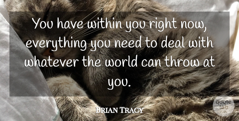Brian Tracy Quote About Success, Confidence, Self Esteem: You Have Within You Right...