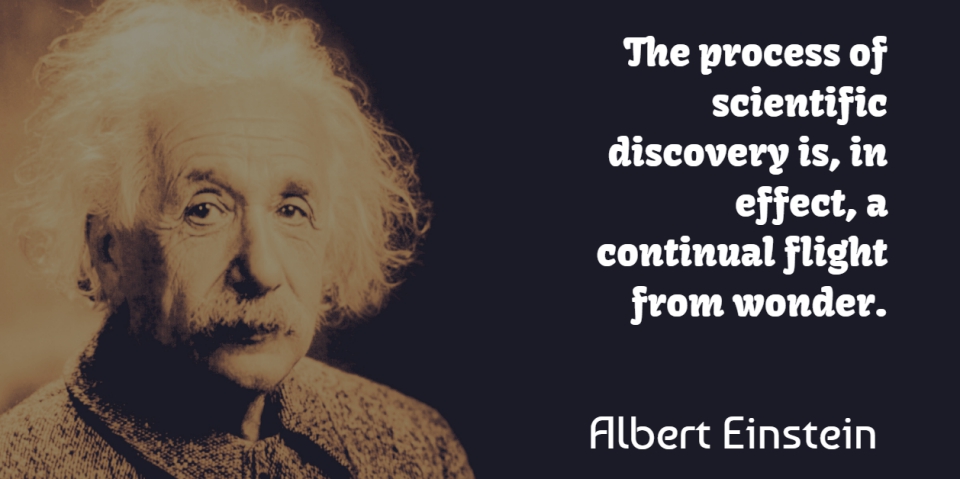 Albert Einstein Quote About Love, Life, God: The Process Of Scientific Discovery...