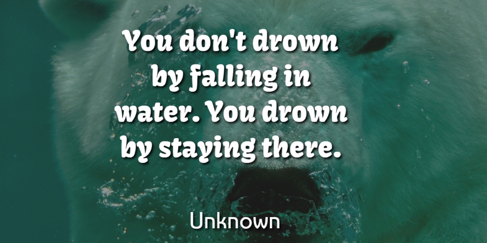 Unknown Quote About Drown, Falling, Inspirational, Staying: You Dont Drown By Falling...